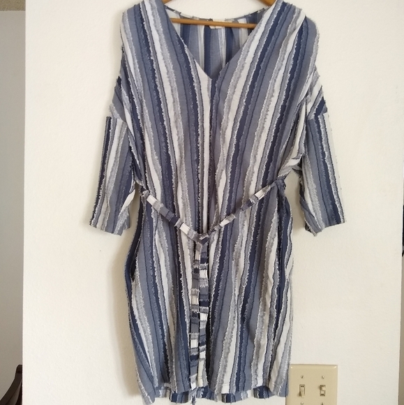 SALE 🛍️ 𝅺Anthropologie PORRIDGE CLOTHING Textured Striped Dress Womens size S - Picture 7 of 8